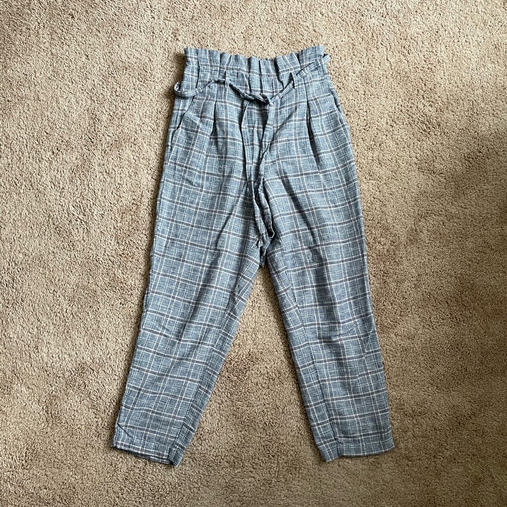 American Eagle Plaid Paperbag Pants
